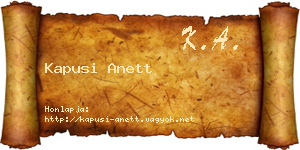 Kapusi Anett névjegykártya