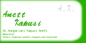 anett kapusi business card